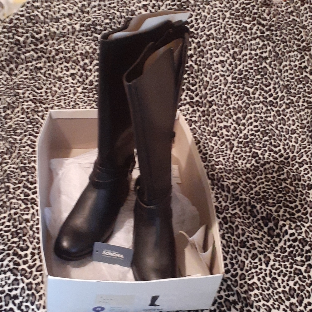New new ... black mid calf boots
